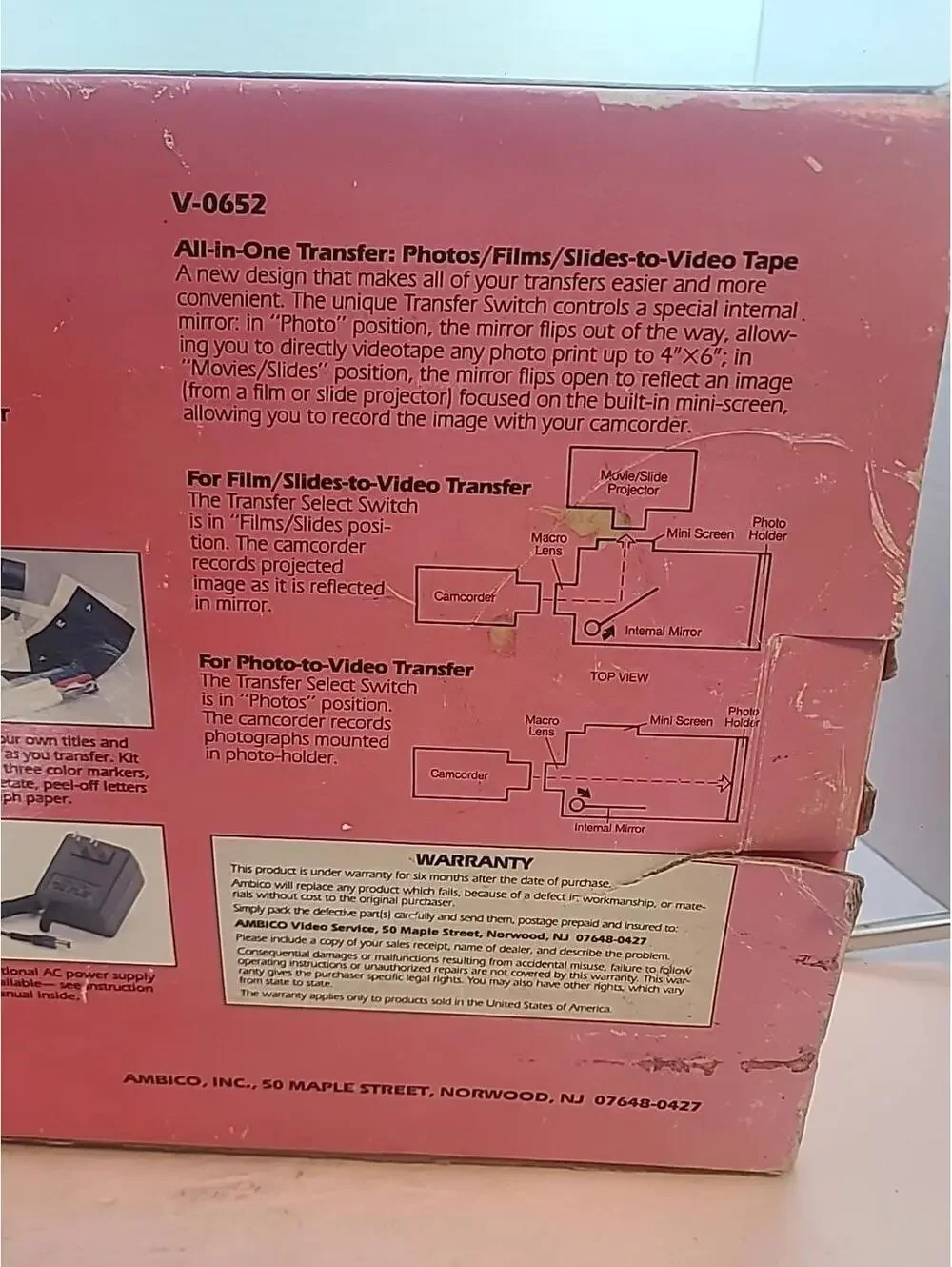 Ambico Complete Video Transfer System Vtg Model V-0652 Photos & Slides New Read